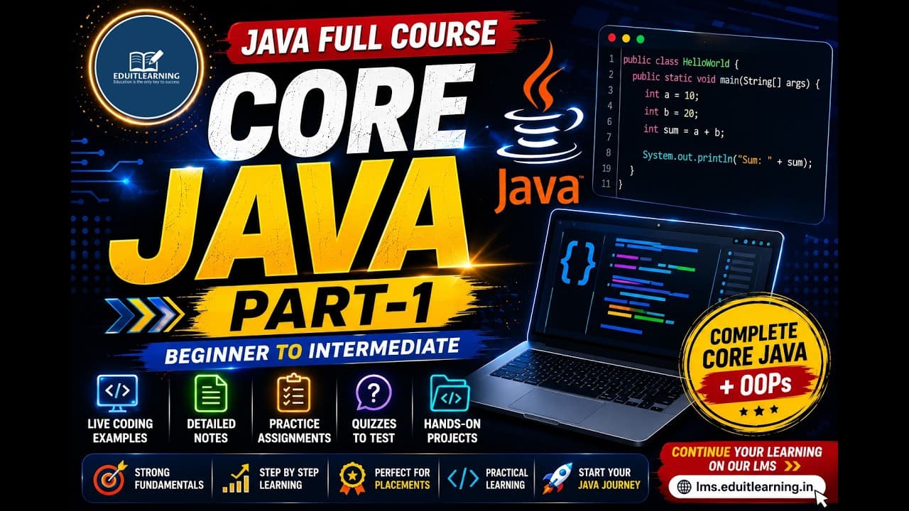 Java Full Course | Complete Java Programming for Beginners | EDUITLEARNING